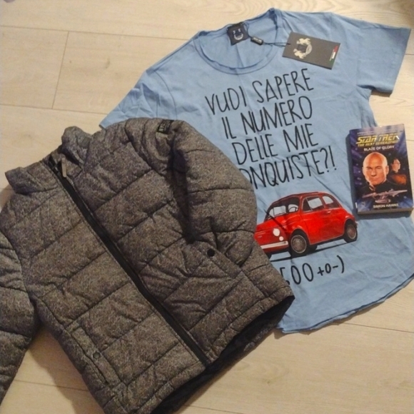 BOYS ULTIMATE SET!! H&M Puffer Coat, RAPTORS Hat, NWT Italian Tee & STAR TREK!! - Picture 9 of 11